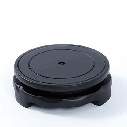 Plant Pedestal Stand Round Bonsai Base Teapot Ceramic Vase Ornaments FishTank Pad Bottom Rotatable Wooden Tray for Home Office Decoration Pedestal Stands for Display