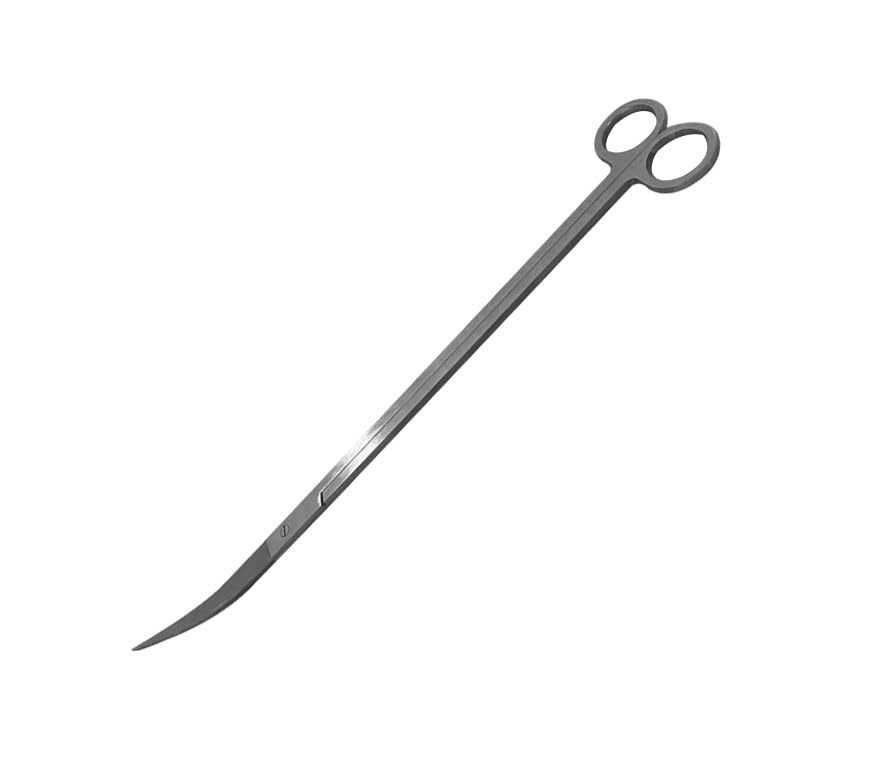 Aquarium Scissors, 13.8" Aquarium Scissors Extra Long,Stainless Steel Curved Scissors, Professional Aquarium Plant Scissors, Silver