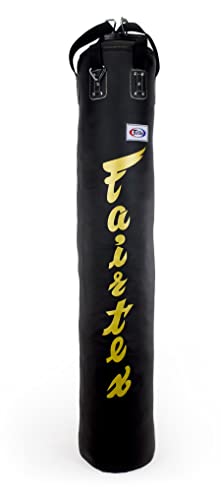 Fairtex HB6 Banana Heavy Bag, Muay Thai MMA Kickboxing Boxing Punching Bag - color: HB6 Black/Gold, size: Unfilled