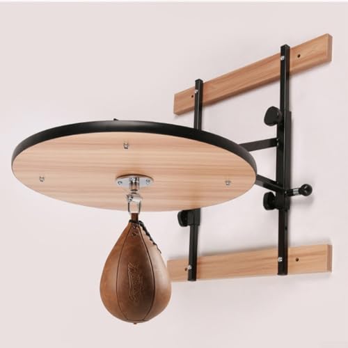 Boxing Ball Adults, 10.6in Leather Punching Bag with Elastic Cord, Heavy Duty Hanging Reflex Ball MMA Training, Home Gym Fitness Equipment, Black - size: Brown