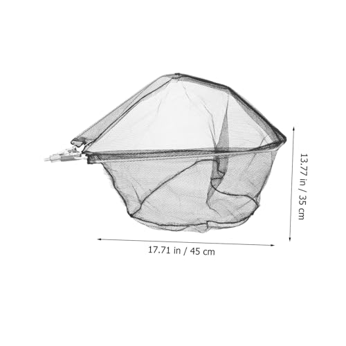 POPETPOP Detachable Fishing Net Head Replacement for Fish Catching Basket Stainless Steel Solid Frame with Portable Lightweight Net for Removal and Fast Water Drainage