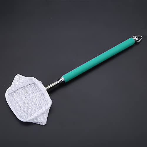 Fishing Landing Net, Extendable Telescopic Fish Shrimp Skimming Net Stainless Steel Handle Fishing Net for Aquarium Fish Pond Creek(Green)