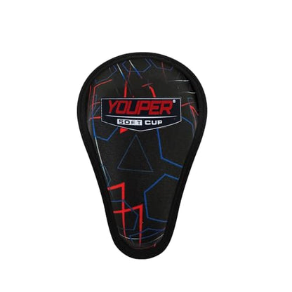 Youper Boys Youth Soft Foam Protective Athletic Cup (Ages 7-12), Kid Athletic Cup for Baseball, T-Ball, Football - color: Geometry Black Red