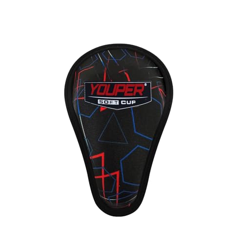 Youper Boys Youth Soft Foam Protective Athletic Cup (Ages 7-12), Kid Athletic Cup for Baseball, T-Ball, Football - color: Geometry Black Red