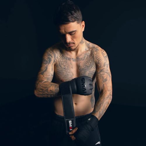 SMAI Elite85 Leather MMA Grappling Gloves - Competition Punching Mitts and MMA Gear for Men, Women and Youth - Made for Martial Arts Sparring, Punch Training and Bag Work. - size: Medium