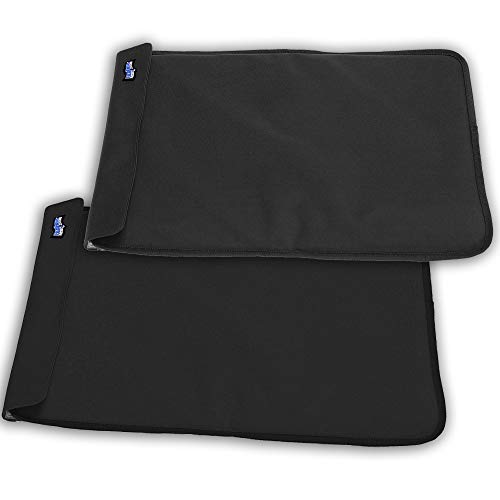 Party Mat Food Cooling Serving Platter – Buffet Display Chiller for Meat, Cheese, Fruit & Party Food Trays – Catering Supplies Cold Serving Mat Black 2 Pack (19" x 15") - color: Black/Black