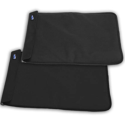 Party Mat Food Cooling Serving Platter – Buffet Display Chiller for Meat, Cheese, Fruit & Party Food Trays – Catering Supplies Cold Serving Mat Black 2 Pack (19" x 15") - color: Black/Black