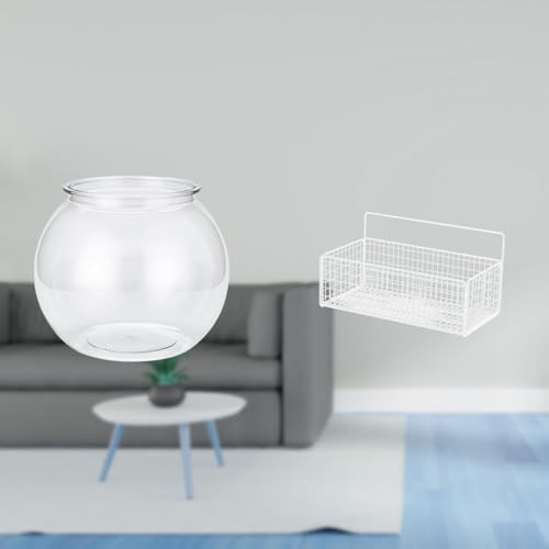 Baoblaze Transparent Small Fish Tank Clear Household Ornament DIY Fish Bowl Vase Table Bedroom Desktop Living Room Home Decors Table Wall Hanging Baskets Float