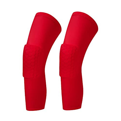 Breathable Basketball Shooting Sport Safety Kneepad Honeycomb Pad Bumper Brace Kneelet Protective Knee pads rodilleras - color: Red-1 pair, size: Small