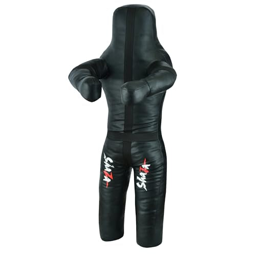 Shaza MMA BJJ Wrestling Throwing Dummy Bag, Durable PU Leather, Unfilled - size: 48 inch | 120 cm