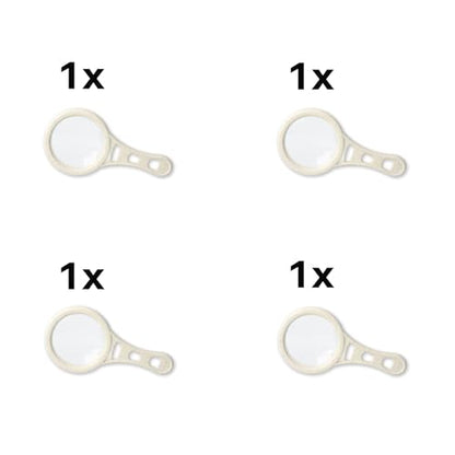 4 Pack Carson MagnetMag Wheat Magnifier - Organic Handheld Magnifier with 3X Magnification, 6X Spot Lens and Magnetic Handle Made from Real Wheat - Magnifying Glasses Set (DX-50EF)