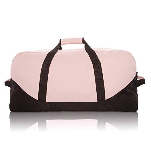 DALIX 25" Big Adventure Large Gym Sports Duffle Bag (Black Grey Navy Blue Red Camo) - color: Pink