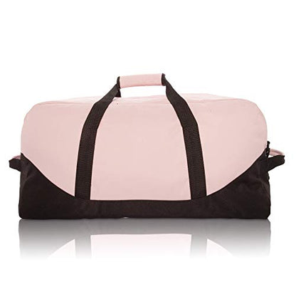 DALIX 25" Big Adventure Large Gym Sports Duffle Bag (Black Grey Navy Blue Red Camo) - color: Pink