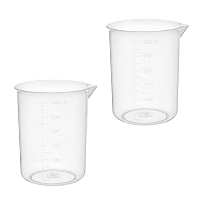 Othmro Measuring Cup 250ml Plastic Graduated Beaker Transparent for Lab Kitchen Liquids 2pcs - color: 250ml 2Pcs