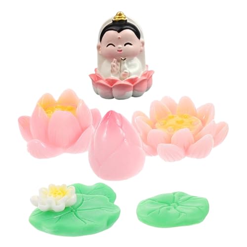 Abaodam 1set Lotus Resin Miniature Fish Tank Decorations of Floating Ornaments for Aquariums Bonsai Displays and Miniature Gardens and Easy to Clean