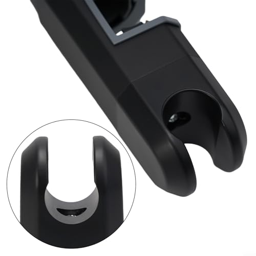 Adjustable Shower Head Holder for Slide Bar, 15-30MM O.D. Rail Head Bracket Holder for Slide Bar Slider Clamp Bathroom Replacement 360 Degree Rotation Sprayer Holder(Black)