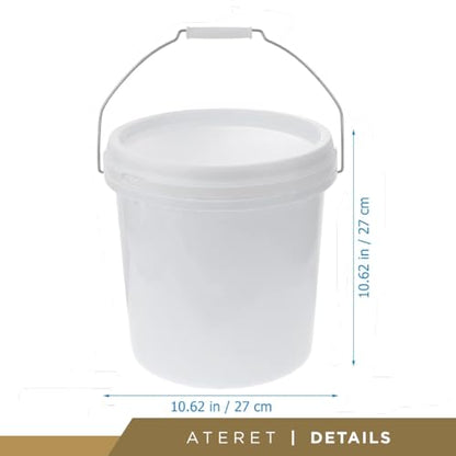 2 Gallon White Bucket & Lid - All Purpose Pail with Lids - Food Grade - Made in USA - BPA Free Plastic (3 Pack) - size: 3pk - 2 Gal. w/Lids