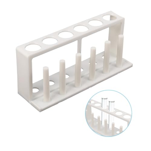 Healifty Plastic Test Tube Rack Holder White Water Quality Test Tube Stand Organizer for Laboratory and Aquarium Use