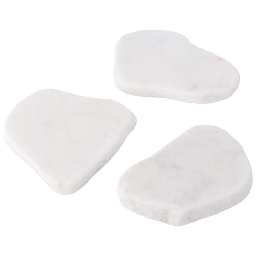 SINJEUN 35 PCS White Rocks for Painting, 2"-3" Flat Painting Rocks, Paintable Rock for Arts and Craft DIY Decoration