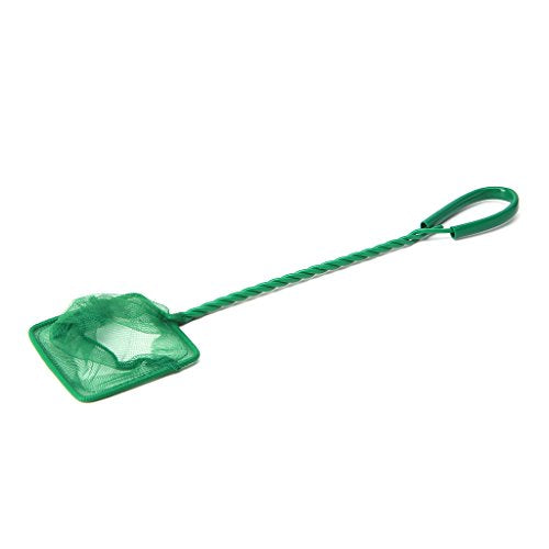 Fish Net 4" Fine Green Filter for Small Fish Tanks Catch Net with Comfortable
