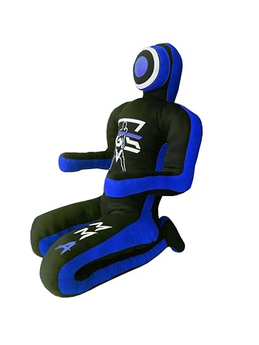 PGS Grappling Dummy for Wrestling Brazilian Jiu Jitus MMA Punching Bag Judo Karate Practice Martial Arts Training Boxing Self Defense Dummy – UNFILLED - color: Black Blue, size: 5FT (59 Inches)