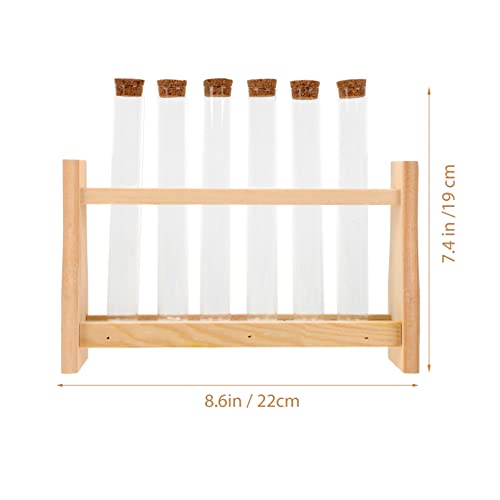 Beaupretty Test Tube Stand Wooden Rack for Perfume Essential Oil Compact Design for