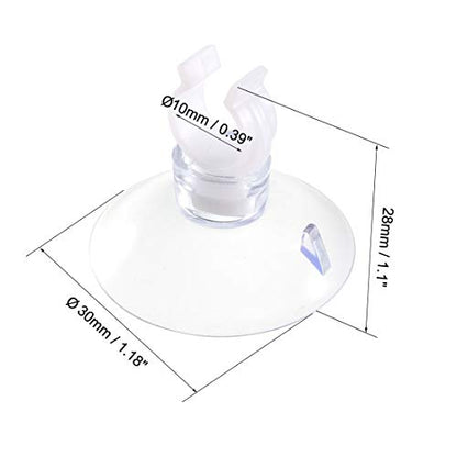uxcell Aquarium Suction Cup Clips Airline Tube Holders Clamps for Fish Tank Clear 10mm 20Pcs - size: 10mm