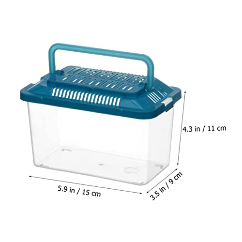 2Pcs Portable Fish Tank Handheld Aquarium Transparent Turtle Box for Reptiles Hamsters and Betta Fish Pet Carrier Container with Handle Random Color