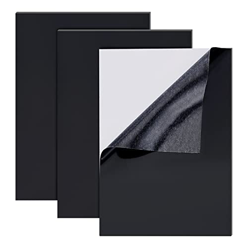 BENECREAT 4PCS Adhesive Silicone Sheet 11.8x8.2 Inch Black Nonslip Silicone Rubber Pad A4 Size 1mm Thick for Gaskets DIY Material, Supports, Leveling, Sealing, Bumpers, Protection, Abrasion, Flooring