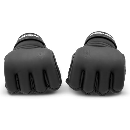Meister [Critical] 4oz MMA Gloves for Striking & Grappling w/Pre-Curved Nemeios Leather - size: X-Large