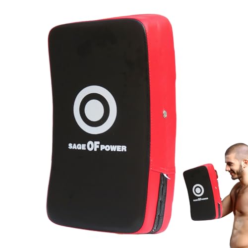 Boxing Training Pads Curved Beginner Training Focus Mitts Striking Target | Sparring Coaching Pad for Krav Maga, , Karate, MMA, Kickboxing, Sparring, Drills, Boxing Training Equipment - color: red