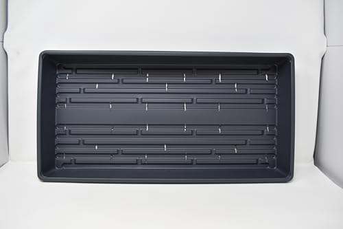 10 Plant Growing Trays (with Drain Holes) - 20" x 10" - Perfect Garden Seed Starter Grow Trays: for Seedlings, Indoor Gardening, Growing Microgreens, Wheatgrass & More - Soil or Hydroponic - size: Drain holes