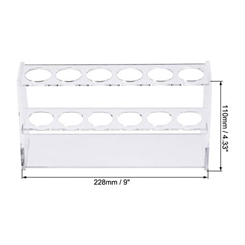 uxcell Acrylic Test Tube Holder Lab Stand Rack 6 Wells for 100ml Centrifuge Tubes Laboratory Clear