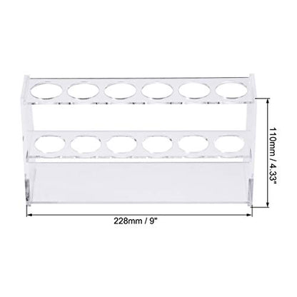 uxcell Acrylic Test Tube Holder Lab Stand Rack 6 Wells for 100ml Centrifuge Tubes Laboratory Clear