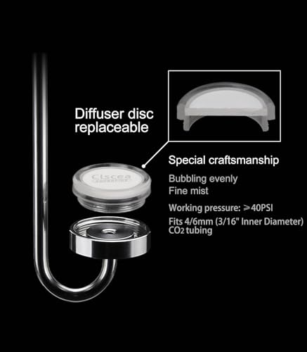 Aquarium Stainless Steel CO2 Diffuser Atomizer with Integrated Check Valve, DC300-40