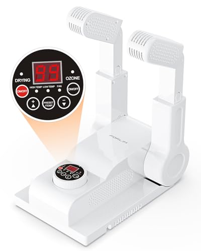 FORLIM Shoe & Boot Dryer for Work Boots, 3 Temp Modes, 24H Delay, White - color: White