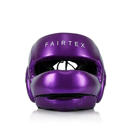 Fairtex HG17 Pro Sparring Headgear, Muay Thai Kickboxing Boxing Head Guard - color: Metallic Purple, size: Medium