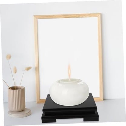 Healifty Solid Wood Square Display Stand Base Height Smooth Surface Flowerpot Holder Pedestal for Teaset Buddha Vase Aquarium and Home Ornament Showcase
