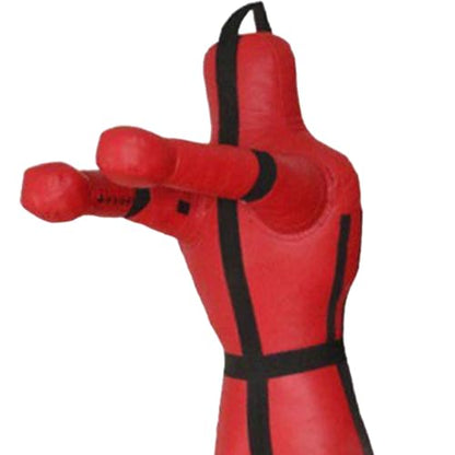 harayaa Boxing Dummy Martial Arts Training Wrestling Dummy Punching Dummy Canvas Cover Unfilled Suitable for Adults Grappling Practice Home Gym Fitness Dojo - color: 180cm Red