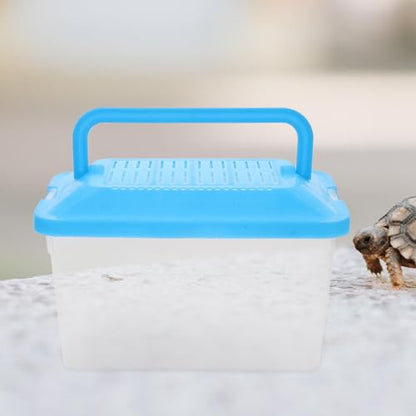 Abaodam Turtle Habitat and Fish Breeding Tank, Sturdy Pp Plastic Transport Box 15x9x11cm, Portable Aquarium for Small Reptiles and Goldfish Housing