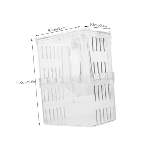 Mikikit 2Pcs Fish Breeder Box Aquarium Isolation Container with Suction Cups Large Fish Tank Hatchery Incubator Fry Breeding Case Acclimation Random Color
