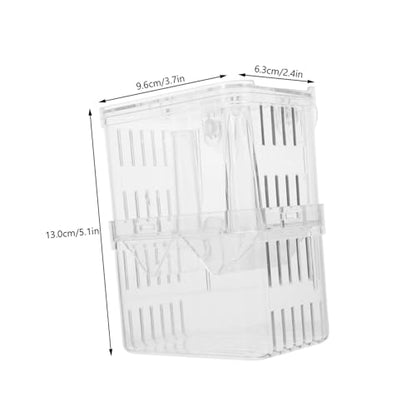 Mikikit 2Pcs Fish Breeder Box Aquarium Isolation Container with Suction Cups Large Fish Tank Hatchery Incubator Fry Breeding Case Acclimation Random Color