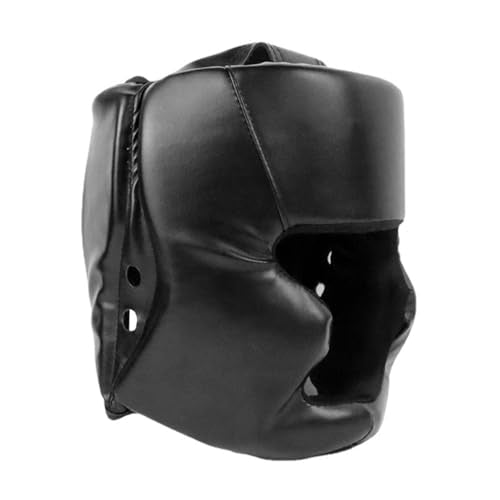 Kickboxing Headgear, PU Leather MMA Sparring Helmet, with Thick Foam Padding, Full Coverage for Boxing, MMA, Martial Arts, Comfortable Adjustable Closure Lock, Holes for Good