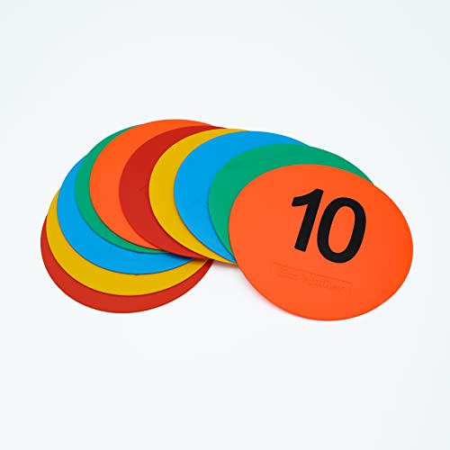 6inch Non-Skid Flat Cone Spot Markers for Sports Speed Agility Training - style: number 1-10