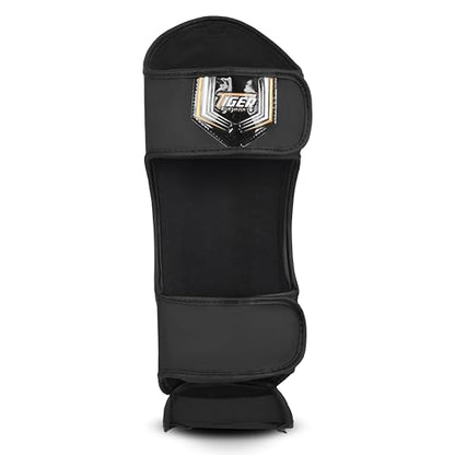 Shin Guards MMA, Muay Thai, Kickboxing, Leg Instep Protection Pads, Kicking, Sparring, Training Gear, Karate, Boxing, Taekwondo - Unisex - Black and White Colors - color: Matte Black, size: Small