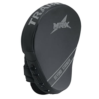 Punching Mitts MMA Muay Thai Boxing Pads, Gel Tech Leather Curved Focus Mitts, Training Hand Pads Sparring Martial Arts Karate Dojo Target Strike Shield - color: Black/Silver