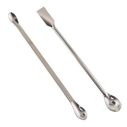 4PCS 2 in 1 Laboratory Spatula 7.87 Inch Stainless Steel Dual Head Mixing Sampling Tool Suitable for Chemical Testing Experiments Science School