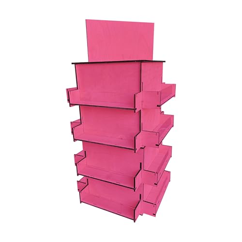 4-Sided Rotating Display Stand - Craft Shows, Trade Shows, Markets - Small & Medium-Sized Items like Stickers, Postcards, Coasters, Note Pads, Napkins, Easy to Assemble (Pink) - color: Pink