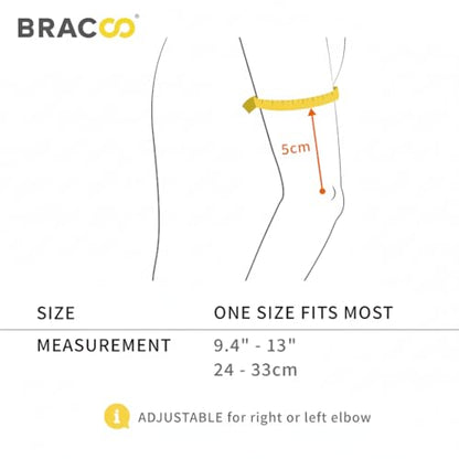 Bracoo Elbow Brace for Tendonitis Tennis Elbow Sleeve Wrap Support, Grey - color: Grey