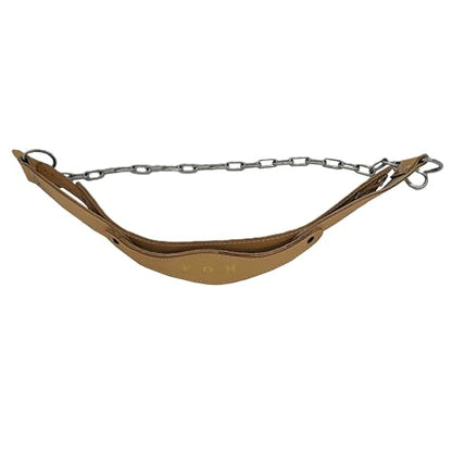 Force of Habit Head Harness, Brown, Leather with 24 Inch Steel Chain - color: Tan